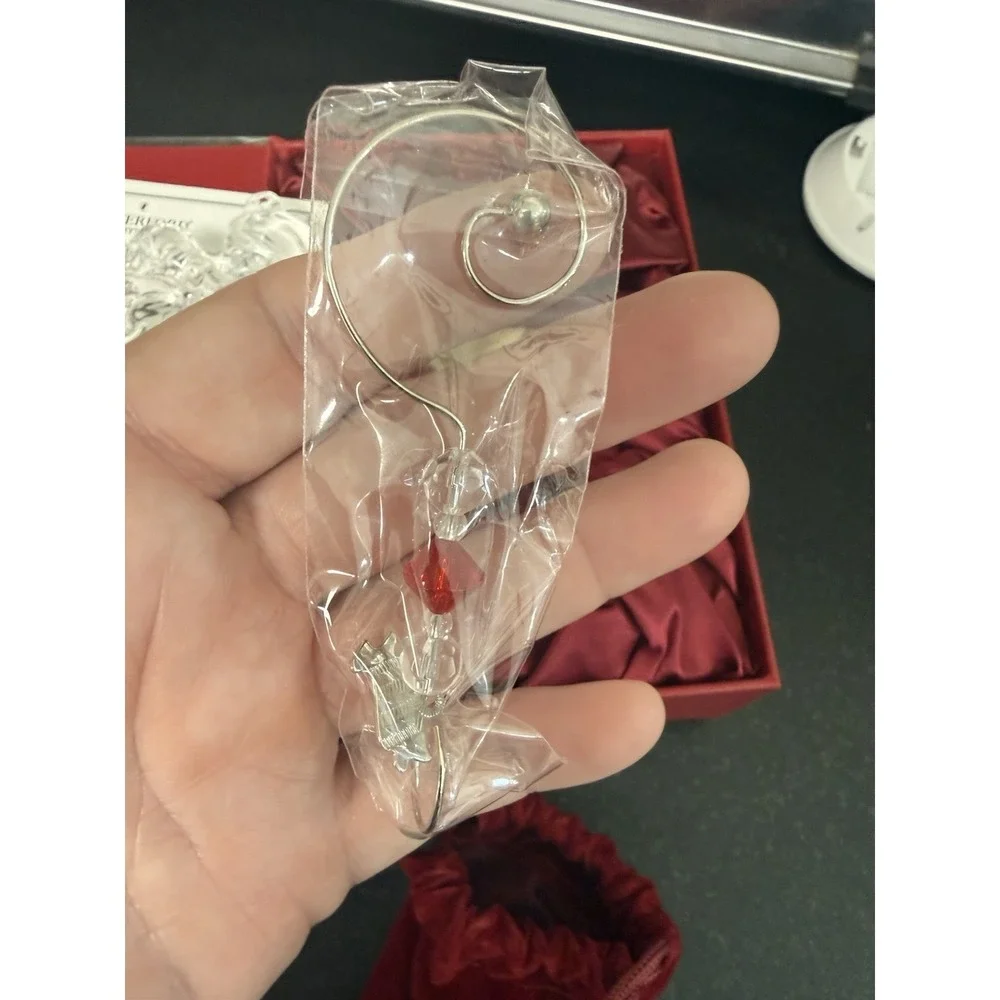 WATERFORD Crystal 2013 Christmas Wonders Boy on Sled with Puppy Ornament NIB